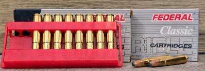Federal Classic 35 Remington 200gr Hi-Shok Soft Point Rifle Ammo, 2 Boxes, 40 Rounds, Brass Case