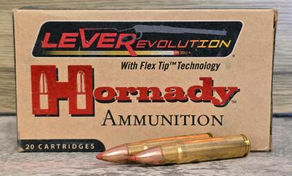 Hornady LEVERevolution 35 Remington 200 gr FTX Rifle Ammo, 20 Rounds, Brass Case