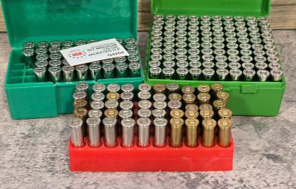 .357 Magnum Mixed Ammo Lot &ndash; 110gr JHP, Lead Flat Point, 175+ rds, Nickel & Brass Cases