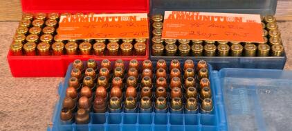 .45 Auto Rim Ammunition, 185gr JHP & 230gr FMJ, Mixed Brass, 3 Boxes (~150 Rounds)