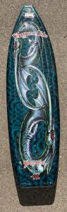 Hyperlite Shapiro Signature Wakeboard 139Cm ERC Handmade USA, Snakes Graphics, Single Fin