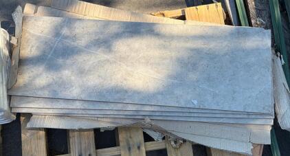 Gray Stone-Look Porcelain/Ceramic Floor Or Wall Tile, 39 3/8 x 11 3/4 Matte, 6 Pieces, Partial Box