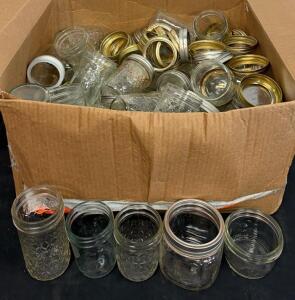 Glass Mason Canning Jars - Ball & Kerr, Assorted Sizes With Lids & Rings
