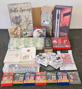 Electric Wine Opener, Sun Pet Prism, 3 Piece Cheese Knives Set, Nebula Sugar Glider Supplies, 6 NFL Pro Set CollectaBooks, And More