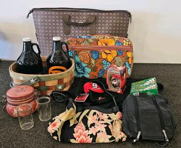 American Flyer Bag, 2 Growler Bottles, 2 Small Glasses, Mixed Bags, Mini Nascar Stocking, And More