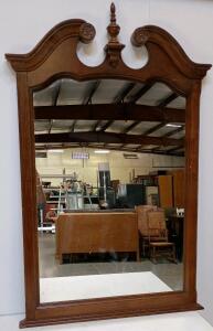 Federal Style Wall Mirror, Arch Pediment, Solid Wood Frame, USA, c. 1960-80