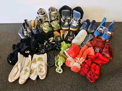 Vintage Ice Skates, Roller Skates & Ski Boots, Flexible, Aerflyte, MK, Various Golf Club Accessories