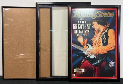 Framed Rolling Stone "100 Greatest Guitarists" Poster Featuring Jimi Hendrix
