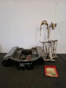 Aluminum Drywall Stilts & Metal Tool Box with Assorted Hardware, Serial K2738 KIT580