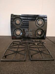 KitchenAid KGCC506RBL 30" 4-Burner Black Gas Cooktop with 17K BTU Professional Burner, unable to test