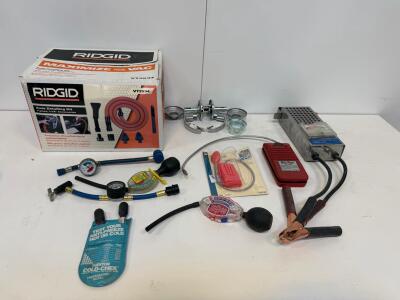 Ridgid VT2534 Detailing Kit, Blue Point ACT-100A, Battery Load Tester, Coolant Testers, Lockset & More