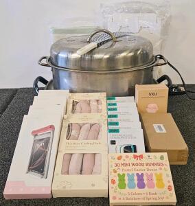 Clear Plastic Gift/Treat Boxes Bulk Pack with White Ribbon, Assembly Required, 10 Count. Heatless curling rods, Electric skillet (tested, works) and more.