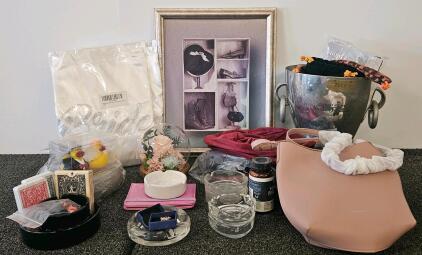 Mixed Lot of Household & Personal Items &ndash; Samara Handbag, Champagne Bucket, Ashtrays, Art, More