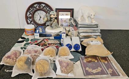 Large Mixed Lot Decor, Collectibles, Catch Phrase Game, Filters, Artisan Ornaments & More