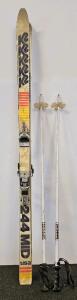 Vintage K2 244 MID Alpine Skis 193cm, Salomon Bindings, Kerma Aluminum Poles, USA-Made