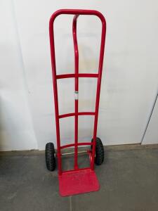 Red Steel Hand Truck, 700 lb Capacity, 10" Pneumatic Tires, 50" Height, Loop Handle