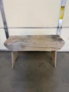 Rustic Handmade Wooden Workshop Utility Bench &ndash; Solid Wood, 48"x12"x18", Weathered Finish