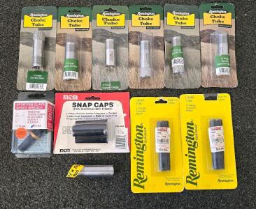 Remington 12 Gauge Choke Tube Lot &ndash; Sporting, Extended Rifled, Wrench & Snap Caps, NIB