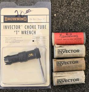 Browning Invector 12 Gauge Choke Tube Set with T Wrench, Improved Cylinder, Cylinder, Skeet, Japan