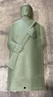 Plastic Man with Rifle Silhouette Target, 42"x18", 3 Mounting Holes, Olive Green, Military Style