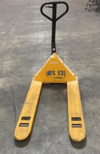 Manual Pallet Jack, 5500 lb Capacity, 48" Forks, Yellow, RS 13 Asset Tag