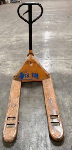 Manual Pallet Jack, 27" x 48" Forks, 5,500 lb Capacity &ndash; Orange, Standard Handle, Asset #RS 10
