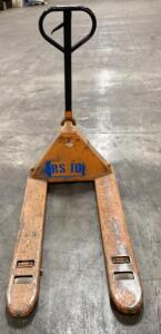 Manual Pallet Jack, 27" x 48" Forks, 5,500 lb Capacity &ndash; Orange, Standard Handle, Asset #RS 10