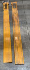 72" x 6" Steel Forklift Fork Extensions, Yellow, 4000 lb Capacity, Loop & Strap Attachment