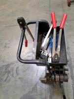 ULINE Steel Strapping Dispenser Cart with Tools, 3/8" to 1" Strap Width, 16" x 3" Core Capacity - 2