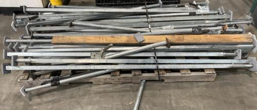 Adjustable Steel Shoring Post Shores, 36&ndash;66 in Height, 6,000 lb Cap, Lot of 16, Galvanized