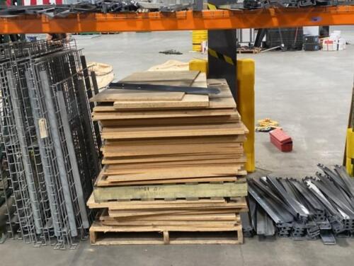 Selective Pallet Rack System with Wire Decks & Particleboard Shelves, Approx. 8 ft Beams, Gray