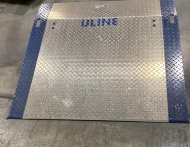 Uline Aluminum Dock Plate, 3/8" Thick, Diamond Plate Surface, 7" Safety Legs