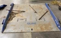 ULINE Steel Dock Board 20,000 lb Cap 72"x60" Diamond Tread, Side Curbs, Chains