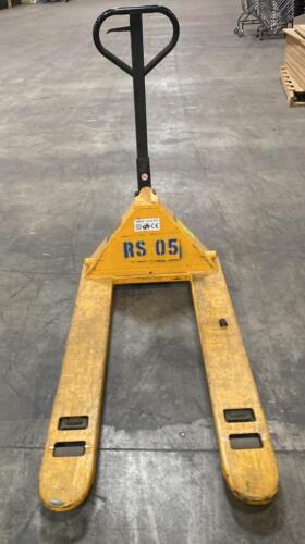Manual Pallet Jack, 5500 lb Capacity, 48" Forks, 27" Width, CE/GS Certified, Yellow/Black, RS 05