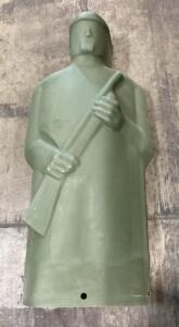 Plastic Man with Rifle Silhouette Target, 42"x18", 3 Mounting Holes, Olive Green, Military Style