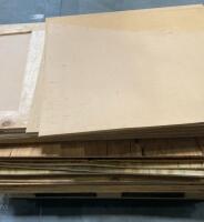 Pallet of Mixed Plywood and MDF Sheets, Approx. 15 Pieces, 48" x 48", 1/2" to 3/4" Thick - 2