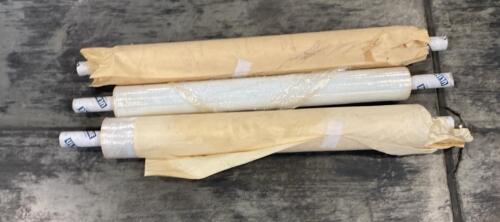ULINE 18" x 1,500' 70 Gauge Stretch Wrap Rolls &ndash; 3 Partially Used Rolls