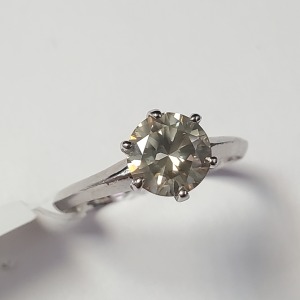 $9195 14K Diamond (1.01Ct,I1,Light Yellowish Green) Ring