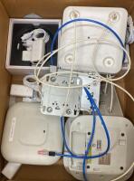 Lot of 4 Ubiquiti UniFi Wireless Access Points with PoE Adapters, Cables, Office Extras - 2