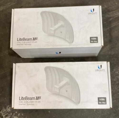 (2) Ubiquiti LiteBeam M5 LBE-M5-23 Outdoor 5 GHz Wireless CPE Antenna, 23 dBi Gain, 100+ Mbps