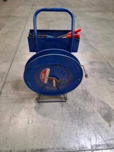 Manual Strapping Cart/Dispenser for 1/2" Poly Strapping, 16" Coil Capacity, Includes Tools