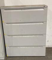 4-Drawer Metal Lateral Filing Cabinet, Light Grey, 36" W x 18" D x 52" H