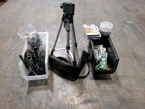 Electronics/AV Lot: Tripod, HDMI/DVI Cables, DVDs, Computer Parts, Tools