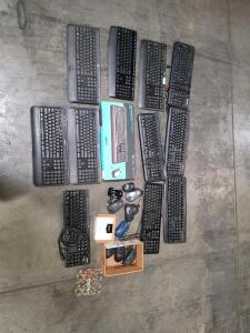 Lot of 12 Keyboards & 10 Mice &ndash; Logitech, Microsoft, AmazonBasics, Wired/Wireless, USB