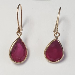 $1000 14K Natural Ruby-Glass Composites(2.8ct) Earrings