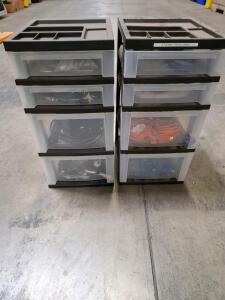 Bulk Lot Ethernet Patch & USB Cables with 2 Plastic Drawer Units, Cat5e/Cat6, 30+ Cables