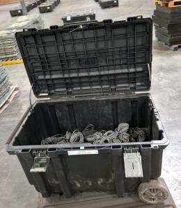 Husky 50 Gal Rolling Storage Case w/ Approx. 40 Military-Style Multi-Pin Cable Assemblies