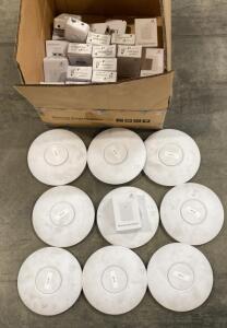 Ubiquiti UniFi nanoHD Access Points Lot of 10 w/ Ethernet Surge Protectors, 802.11ac Wave 2, PoE
