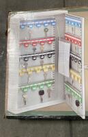 STOREHOUSE Model 95318 100-Hook Locking Key Cabinet, Steel, Wall Mountable, 21.6"x14.8"x3.1" - 2