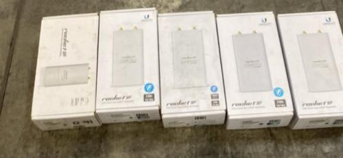 (5) Ubiquiti Rocket M5 5GHz airMAX BaseStation, 150+ Mbps, Passive PoE, RP-SMA, PoE Adapter Included